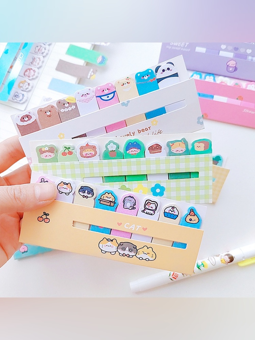 8 Cartoon Sticky Note Tab Set - Picture 2 of 8